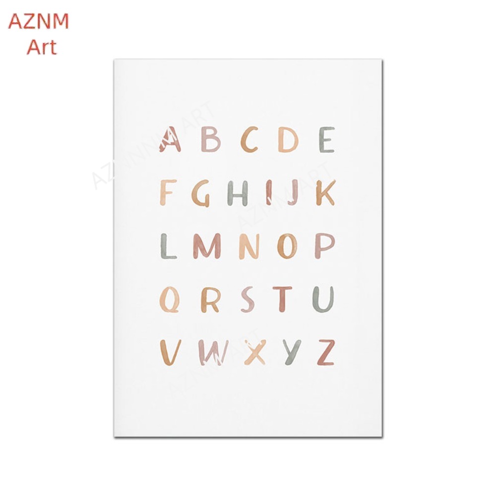 1/3PCS ，Poster Custom ABC 123  - Baby Nursery Name Wall Art 评论和价格